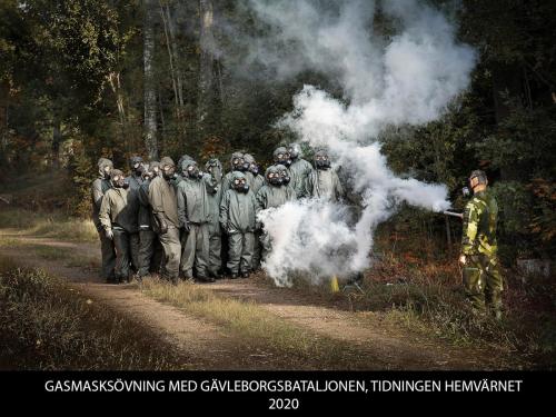 GASMASKSÖVNING MED GÄVLEBORGSBATALJONEN, TIDNINGEN HEMVÄRNET 2020