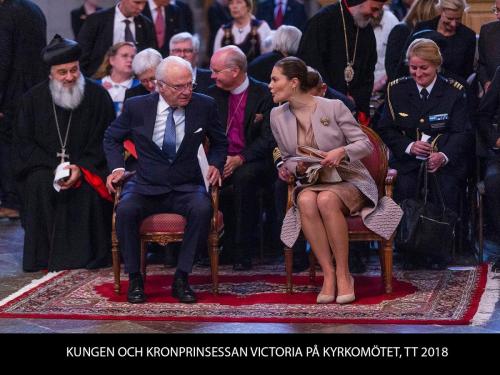 KUNGEN OCH KRONPRINSESSAN VICTORIA PÅ KYRKOMÖTET, TT 2018